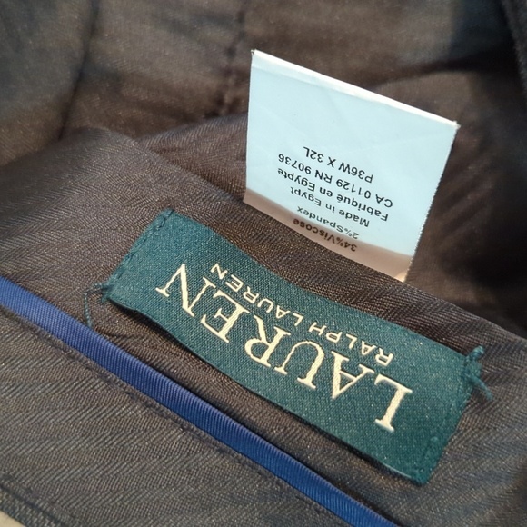 Lauren by Ralph Lauren Gray flat front suit pants, 36x32 - Picture 2 of 3